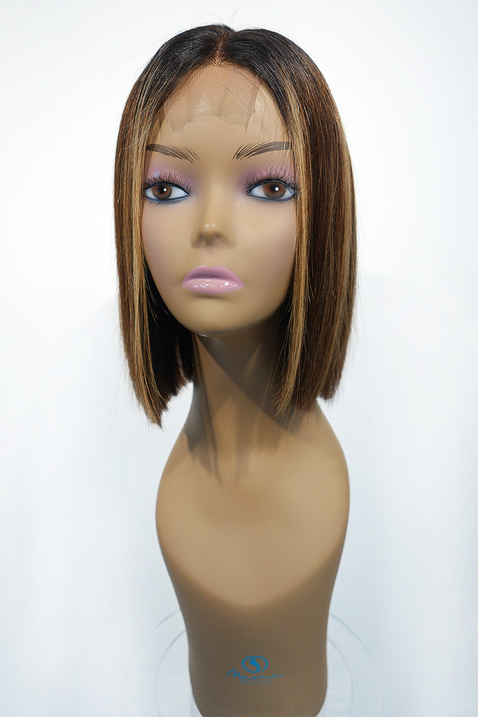 100% human hair lace closure wig blunt bob style