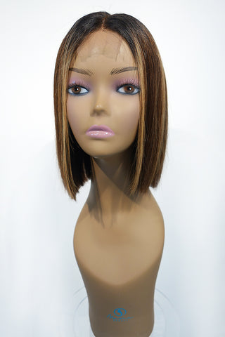 VH-2 | Human Hair Blend Natural Relaxed Texture Lace Front Wig