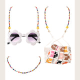 Multi color beaded chain necklace for masks and glasses kids